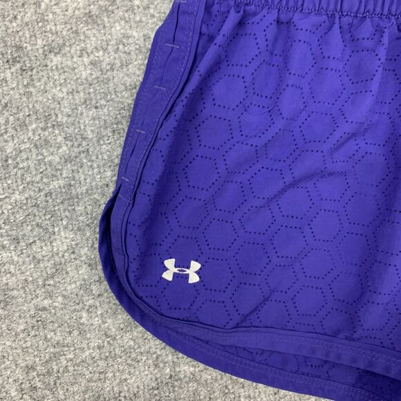 Under Armour Running Short Women XS Purple HeatGear Semi Fitted Lined Activewear - Picture 3 of 16